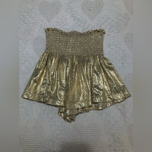 Kids Gold Flowy Shorts size in description